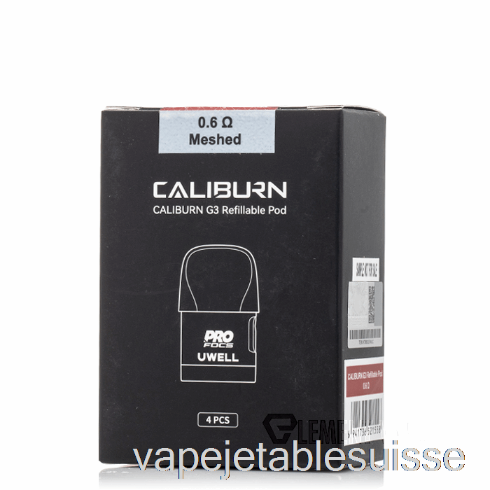 Vape Suisse Uwell Caliburn G3 Dosettes De Remplacement 0.6ohm Caliburn G3 Pods